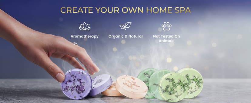 8 Natural Essential Fizzies: Lavender, Eucalyptus, Citrus, Peppermint, Relaxation Stress Relief Shower Tablets gifts for Mom VALITIC Aromatherapy Shower Steamers, Pods for Shower Spa Gift, 4 Scents B09MHRFGDW