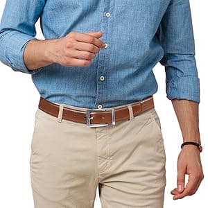 Lavemi Mens Belt Reversible 100% Italian Leather Dress Casual,One Reverse for 2 Colors,Trim to Fit