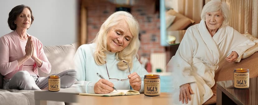 Niyewsor Grandma Gifts, Grandparents Day Gifts for Grandma, Lavender Scented Soy Wax Candle, Grandmas Birthday Gift from Grandchildren Granddaughter Grandkids, Handmade, 7oz