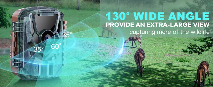 KJK Trail Camera 36MP 2.7K, Mini Game Camera with Night Vision 0.1s Trigger Time Motion Activated 130°Wide-Angle, Waterproof Trail Cam with 2.0” HD TFT Screen, Hunting Camera for Wildlife Monitoring