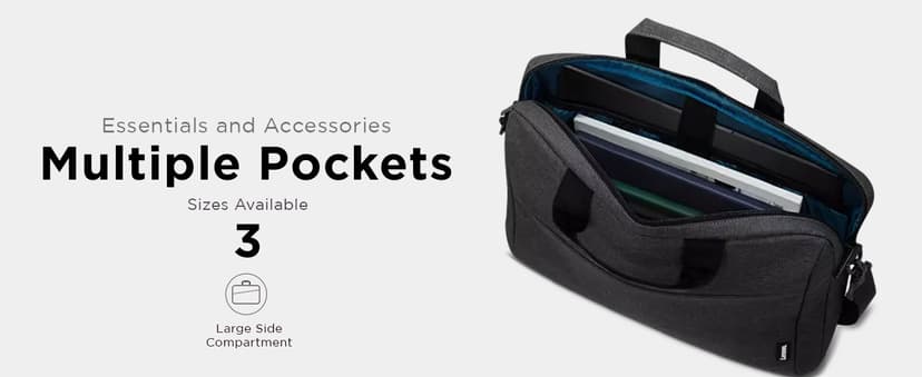 Lenovo Laptop Bag T210, Messenger Shoulder Bag for Laptop or Tablet, Sleek, Durable & Water-Repellent Fabric