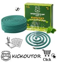 KICKOUTOR Mosquito Repellent Incense Coils with Natural Citronella Oil, 20 Coils & 4 Stands, DEET-Free Outdoor Protection for Patio, Backyard & Camping, Burns 5-7 Hours Against Gnats & No-See-Ums