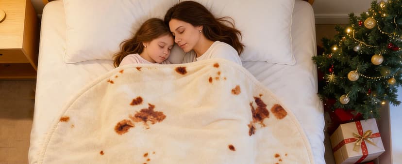 SeaRoomy Burritos Tortilla Blanket, Realistic Food Wrap Blanket Double Sided, Novelty Funny Tortilla Round Giant Soft Blankets (Beige, 47 inches)