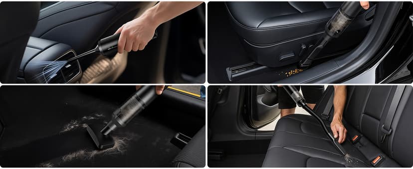 Car Vacuum Portable Cordless Handheld Vacuum Cleaner 4-in-1 Mini Cordless Vacuum with 2 Suction Modes and 16800pa Suction Power Blowing & Inflating 2 Modes Handheld Vacuum for Car, Desk, Keyboards