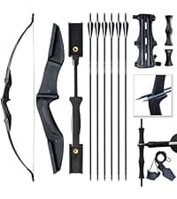 Archery Bows and Arrows Set for Adults, Recurve Bow Set for Adult Beginner & Youth, Takedown Hunting Bow and Arrow Set Outdoor, 30 40 Lbs Right Hand, Aluminum Alloy Bow Riser