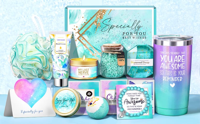 Birthday Gifts for Women, Gifts for Women, Mom, Wife, Girlfriend, Sister, Friends, Her, Relaxing Spa Gifts Basket Self Care Gifts, Christmas, Valentine's Day, Mother's Day Gifts