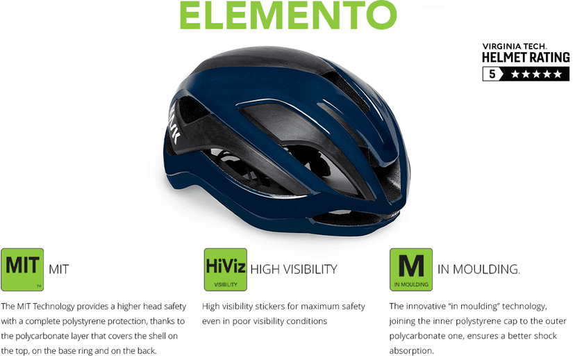 KASK Elemento Bike Helmet I Aerodynamic Road Cycling, Gravel & Mountain Biking, Cyclocross Cycling Helmet