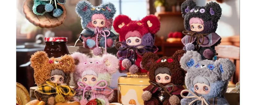 CALEMBOU Plush Blind Box Pendant, Kawaii Maymei Tiny Bear Cookie Series Stuffed Blind Box Keychain, Kawaii Mystery Vinyl Plush Bag Charms Collectible for Birthday Christmas B0FZ94D196