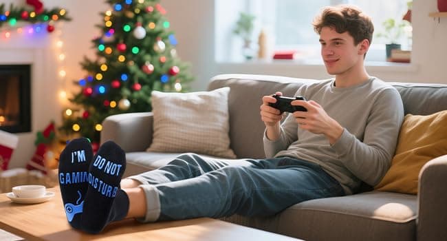 Nucinzua Birthday Gifts For Men,Do Not Disturb Im Gaming Socks for Men,Gamer,Teen Boys Gifts,Christmas Stocking Stuffers