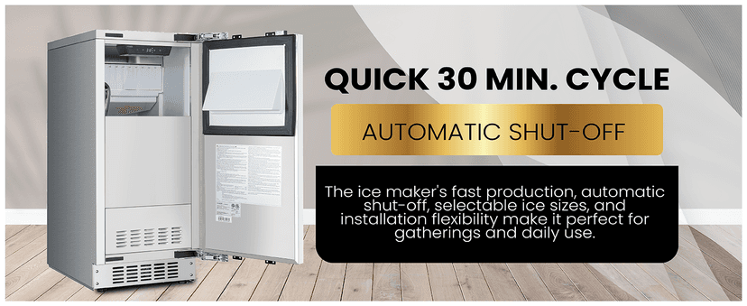 KoolMore Reserve 15 in. Residential Panel Ready (Panel Not Included) Ice Maker 57 lbs/24hr in Stainless-Steel (KM-BIM57-PR)