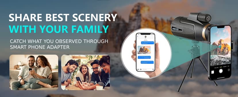 12x60 Monocular Telescope with Smartphone Holder & Upgraded Tripod, High Powered SMC & BAK4 Scope, Birthday Gifts for Men Dad Him Husband Teen, Gifts for Christmas, Outdoors Survival Hiking Gear