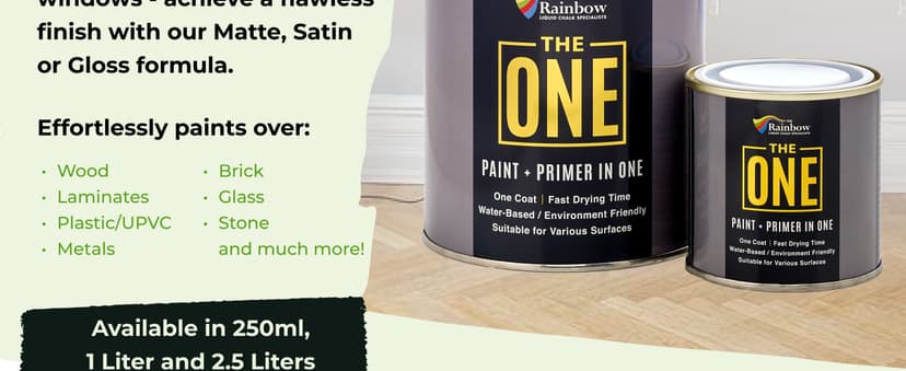 THE ONE All-In-One Paint & Primer - Dark Grey Matte, 8.5 Fl Oz/250ml Sample | 1 Coat Formula | Easy Indoor & Outdoor Decorating for Home & Garden Walls, Floors & Furniture | Water-Based & Low VOC