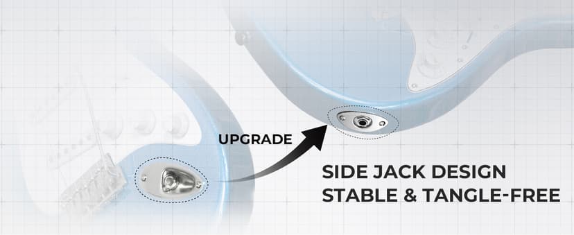 Fesley 39 Inch Electric Guitar: Beginner Electric Guitar Kit with HSS Pickup, Full Size Solid Body Guitar Starter Set with Amplifier, Bag, Strap, String, Cable, Picks, FST100, Blue