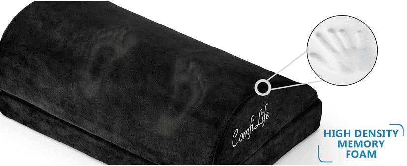 ComfiLife Foot Rest for Under Desk at Work – Adjustable Desk FootRest for Office Chair, Gaming Accessories – Ergonomic Teardrop Design for Back, Hip & Leg Pain Relief – 100% Memory Foam (Black)