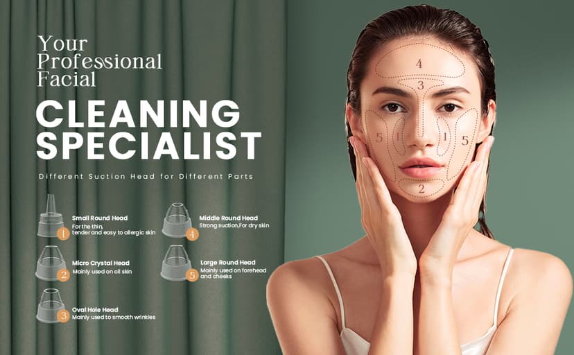 2025 Blackhead Remover Pore Vacuum,Facial Pore Cleaner-5 Suction Power,5 Probes,USB Rechargeable Blackhead Vacuum Kit Electric Acne Extractor Tool for Adult