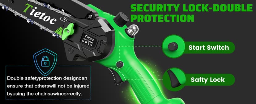 Tietoc Chainsaw 6 Inch Mini Electric Chainsaw Cordless Battery Powered, Hand Held Saw for Wood/Trees Trimming, Tools for Household and Garden, Chain Saw Gift for Men Dad Husband Fathers Gardener 2026 B0C1Z9V6N1