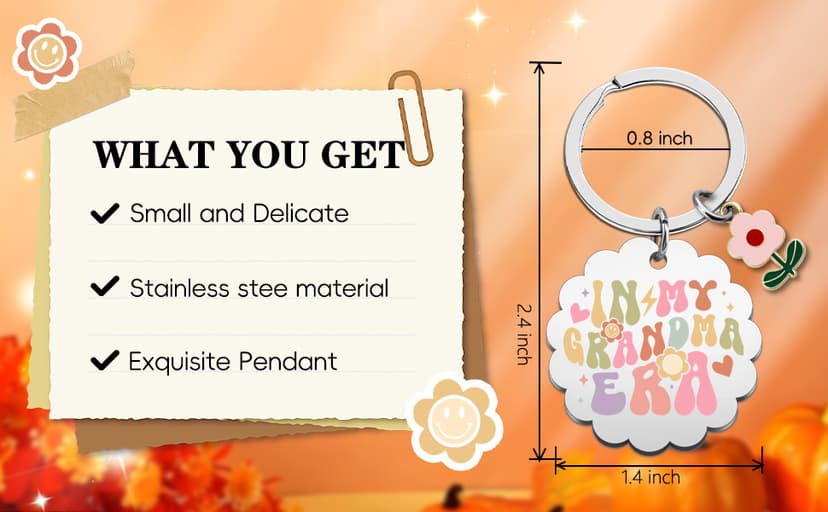 New Grandma Gifts First Time Grandma Gift for Grandmas Keychain Best Grandmas Gift Ideas Grandmother Keepsake Jewelry Gifts for New Baby Christmas Birthday Present for Her