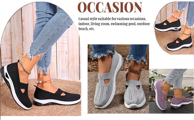 EURO JOY Orthopedic Walking Shoes for Women,2025 New Orthowalkway Womens Shoes,Woven Orthopedic Breathable Walking Sneaker Non-Slip Arch Support Slip on Shoes