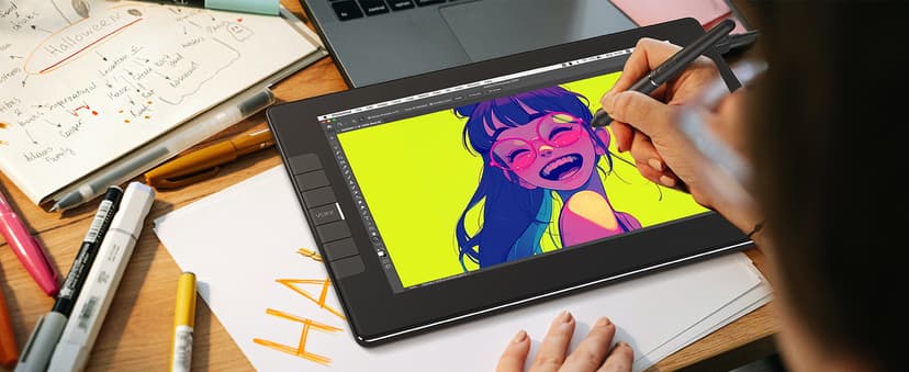 VEIKK VK1200V2 Drawing Tablet with Screen,11.6 Inch Full-Laminated Graphics Drawing Monitor,Upgraded 16384 Pressure Sensitivity, 2 Styluses, 120% sRGB,Graphics Tablet for PC Mac Linux Windows