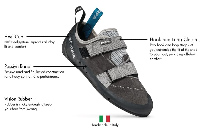 SCARPA Men's Origin Rock Climbing Shoes for Gym and Sport Climbing