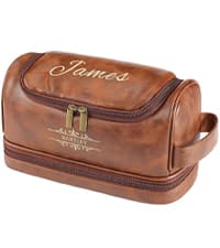 Sparklove Personalized Leather Toiletry Bag for Men, Custom Shaving Bags, Engraved Monogrammed Travel Bag, Birthday Gifts for Boyfirends, Groomsmen, Dad, Son Husband Father's Day, Wedding, Anniversay