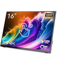 MINIX SF10T Portable Monitor 10.5 inch Touchscreen Laptop Monitor IPS 178° Wide-Viewing/Built-in Dual Speakers Low Blue-Light/HDR Eye Care External Screen w/Smart Cover for Mac PC Xbox PS4/5 Switch