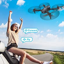 Drone with 1080P Camera for Beginners and Adults, Foldable Remote Control Quadcopter with Voice Control, Gestures Selfie, Altitude Hold, One Key Start, 3D Flips, 2 Batteries, Toy for Beginners