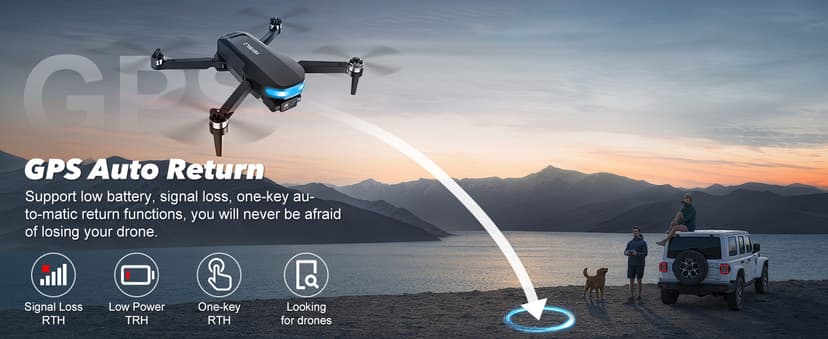 GPS Drone with EIS 2K Camera for Adults, 7.22 inch Screen on Remote Controller,FPV RC Drones with Al Track&Night Shot with Professional GPS,Auto Return Follow Me for Beginner,Long Range Transmission, 2 Batteries 64min Flight Time,Handbag Under 249g