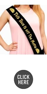 Decorations for Her or Him | Bridal Shower Favors | Hen Do | Accessories | One Size Fits All | Non-Shedding | Photo Prop Bachelorette Party Sash Funny Naughty Bride Satin Glitter Black and Gold B0FDVM2HKB