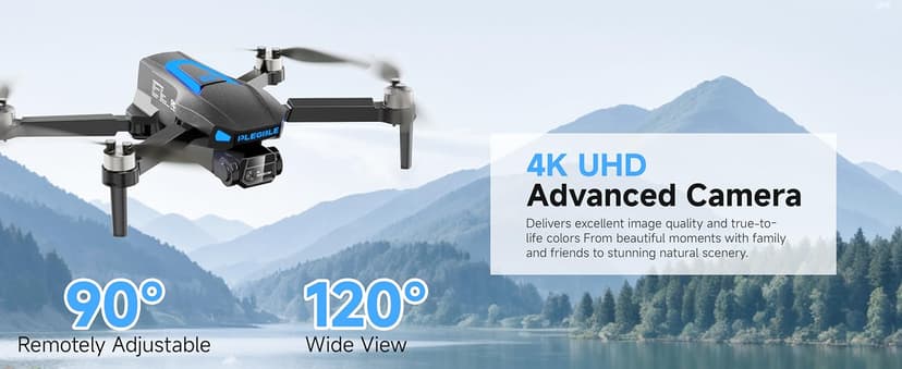 PLEGBLE Drones with Camera for Adults 4K, FPV Drone for Kids Beginners, Foldable RC Quadcopter with 3 Batteries 45 Mins Long Flight Time, Brushless Motor, One Key Start, Toys Gifts for Boys Teen Men