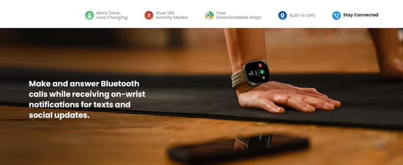 Amazfit Bip 6 Smart Watch 46mm, 14 Day Battery, 1.97" AMOLED Display, GPS & Free Maps, AI, Bluetooth Call & Text, Health, Fitness & Sleep Tracker, 140+ Workout Modes, 5 ATM Water-Resistance, Black