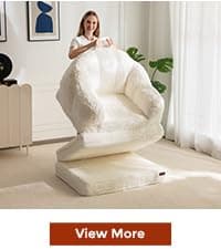 MAXYOYO Bean Bag Chair, Comfy Bean Bag Sofa with Back Support, Faux Fur Bean Bag Chair for Adults and Kids, Stuffed Floor Sofa for Living Room, Bedroom, Apartment, Beige