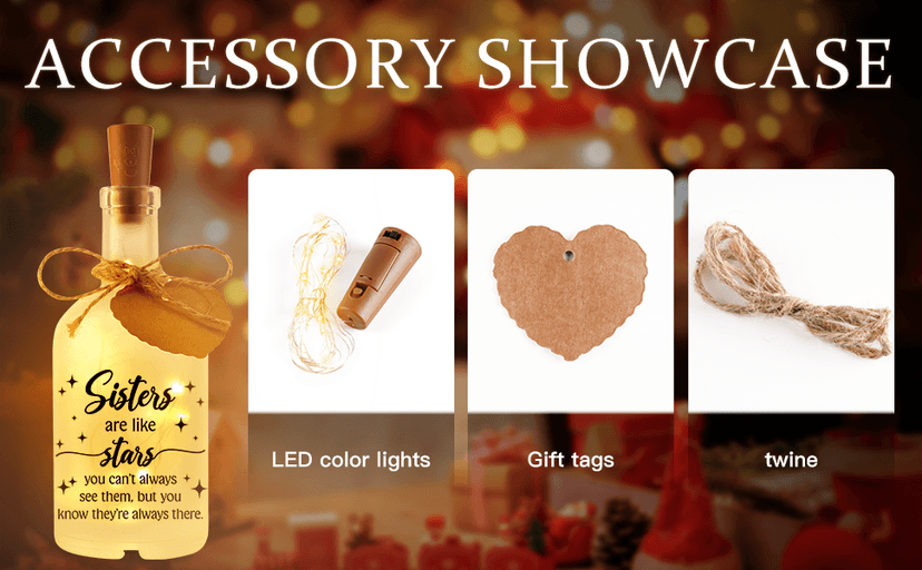 Sister Gift Sisters Birthday Gifts Birthday Gifts for Sisters from Sisters Brother Christmas Mothers Day Valentines Day Gift for Sisters Adult Decorations Decorative Bottle Jar Lighting