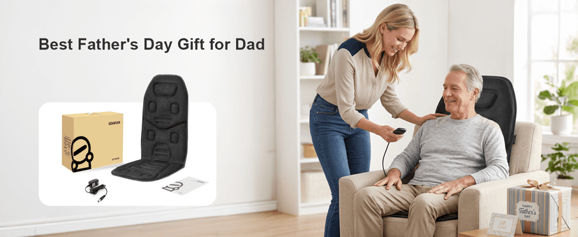COMFIER Back Massager Seat Cushion with Heat,10 Vibration Motors, Massage Chair Pad,Chair Massager for Pain Relief at Office/Home,Christmas Gifts for Men Women