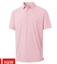 Golf Shirts for Men Dry Fit Short Sleeve Print Performance Moisture Wicking Polo Shirt