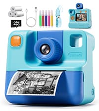 Kids Camera Instant Print, Christmas Birthday Gifts for Girl Boys 3-12 Years Old, FHD Selfie Digital Video Cameras Toddler 3 Rolls Print Paper & 32G Card (Blue) B0CSYC751H