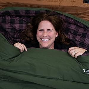 TETON Sports Deer Hunter Sleeping Bag, Warm and Comfortable Camping Sleeping Bag, Teton Tough Canvas Shell for Camping, Hunting, and Cold Weather