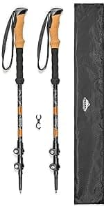 Cascade Mountain Tech Lightweight Aircraft-Grade Aluminum Trekking Poles with Extended Down Grip Plus Tip Kit