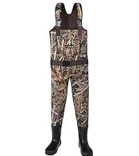 HISEA Hunting Waders for Men with 600G Insulated Boots, 4.5mm Neoprene Waterproof, Bootfoot Chest Wader Fishing Duck Hunting