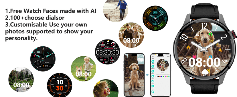 Lyaarka Smart Watches for Men,1.46" Fitness Tracker with GPS,Health Monitor,AI,Bluetooth Call/TextReply, Compass/Altitude/Barometer,100+ Sports Mode,5ATM Waterproof for Android/iPhone with 2 Straps