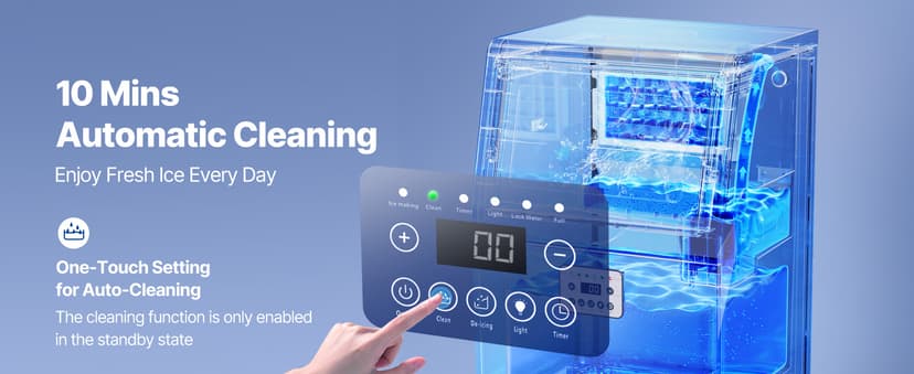 VEVOR Commercial Ice Maker Machine, 100 lbs/24h with 30 lbs Storage Capacity, Built-in/Freestanding/Under Counter, Stainless Steel Ice Maker with LED Display & Self-Cleaning, for Home Bar Restaurant
