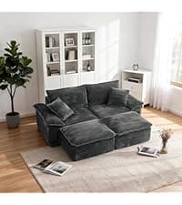 Saxum Tegmen Living Room Furniture Sets, Leather Recliner Sofa, Sectional Sofa Set with Convertible Table & Cup Holders, 3 Pieces Furniture for Living Room/RV/Office (3 Pieces Set, Brown Leather)