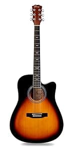WINZZ AC309CE 39 Inches Cutaway Nylon-string Classical Electric Guitar Build-in Pickup Kit Set Online Lessons, Blue