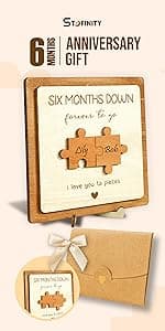 5 Year Anniversary Wooden Gifts for Him Her - 5th Anniversary Traditional Gifts for Wife Husband, 5 Year Marriage Gift for Couple, Fifth Wedding Present for Men