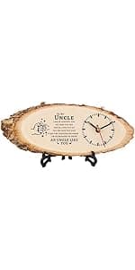 BeauGift Uncle Gifts, Christmas Wooden Clock Gifts for Uncle from Niece Nephew, Best Uncle Ever Gifts Idea for Birthday Christmas Fathers Day