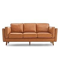 Valencia Artisan Full Leather Loveseat Sofa 66”| Pure Full Italian Nappa Leather Couch, Solid Wood Accent, Ultimate Comfort, Black