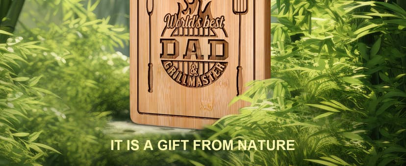 AceThrills Dad Birthday Gift for Dad Gifts Who Wants Nothing from Daughter Son - Engraved Bamboo Cutting Board 12.3"L x 8.7"W x 0.4"Th