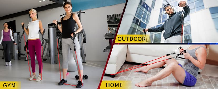 WHATAFIT Resistance Bands, Exercise Bands,Resistance Bands for Working Out, Work Out Bands with Handles for Men and Women Fitness, Strength Training Home Gym Equipment