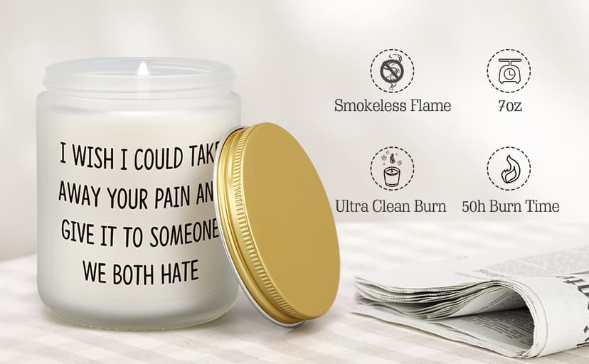 Get Well Soon Gifts for Women Men, Funny Present for Her Him After Surgery, Feel Better Gift for Mom Sick Friends, Grieving, Divorce, Sorry for Your Loss, Take Your Pain Candle