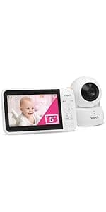 VTech Baby Monitor No WiFi – 19Hr Video Battery, 1000ft Range, Night Vision, Two-Way Talk, Temperature Sensor, Sound-Activated Screen, Lullabies | VM819